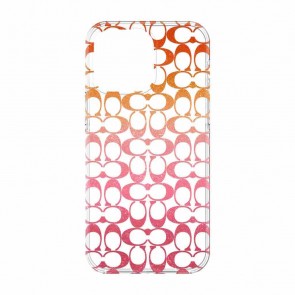 Coach Protective Case for iPhone 14 Pro - Signature C Pink Ombre Glitter