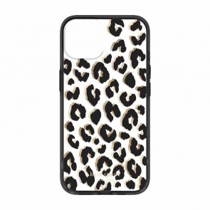 Kate Spade New York Protective Hardshell Case for iPhone 14 - City Leopard Black/Gold Foil/Clear