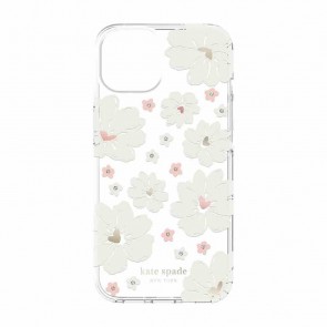 Kate Spade New York Protective Hardshell Case for iPhone 14 Plus - Classic Peony/Cream/Rose Gold Foil/Gold Foil/Gems