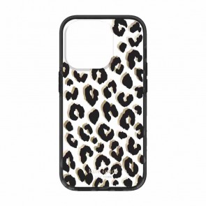 Kate Spade New York Protective Hardshell Case for iPhone 14 Pro Max - City Leopard Black/Gold Foil/Clear