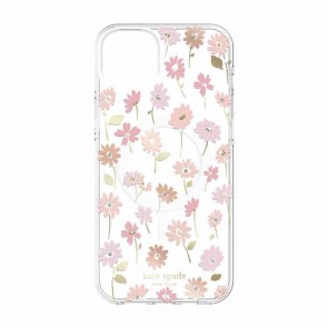Kate Spade New York Protective Hardshell for MagSafe Case for iPhone 14 Plus - Flower Pot/Blush/Gold Foil