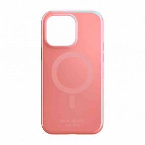 Kate Spade New York High Gloss Protective Hardshell for MagSafe for iPhone 14 Pro Max - Grapefruit Soda Lacquer/Monochromatic High Gloss Film with Etched Logo