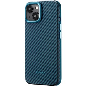 PITAKA MagEZ Case Pro 4 (Black/Blue Twill) 1500D for iPhone 15