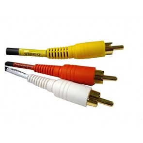 Professional Cable Composite Stereo Left & Right + Video 3 RCA, red, white, & yellow - 6 ft