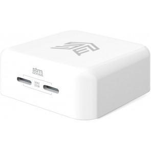 STM 35W Dual Port (USB-C & USB-C) Power Adapter (US plug) - white
