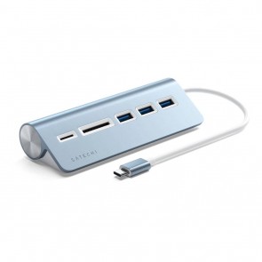 Satechi TYPE-C Aluminum USB Hub & Card Reader Blue