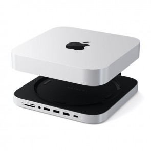 Satechi Mac Mini Stand & Hub with NVMe SSD Enclosure - Silver