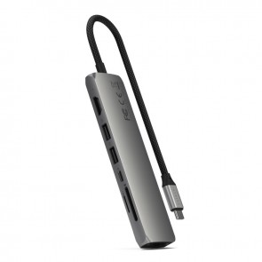 Satechi 7-in-1 USB-C Slim Multiport Adapter with Ethernet (Space Grey)