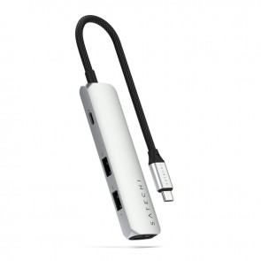 Satechi 4-in-1 USB-C Slim Multiport Adapter 4K (Silver)