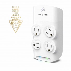 360 Electrical Revolve 60W 4-Outlet Rotating Surge Tap w/ 2 USB-C ports