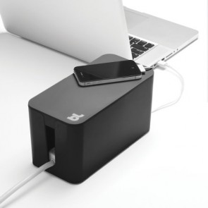 Bluelounge CableBox Mini Black - Cable Management - Small Surge Protector Included