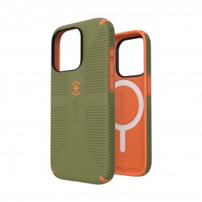 Speck iPhone 15 Pro CANDYSHELL GRIP BUSH GREEN / PUMPKIN PIE