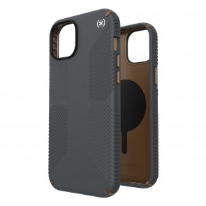 Speck iPhone 15 Plus PRESIDIO2 GRIP CHARCOAL GREY/COOL BRONZE/WHITE