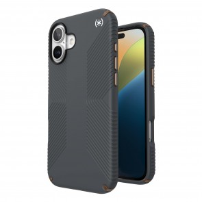 Speck iPhone 16 PRESIDIO2 GRIP Charcoal Grey/Cool Bronze