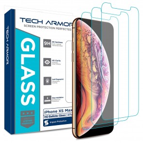 Tech Armor Ballistic Glass Screen Protector for iPhone Xs Max - 3-pack