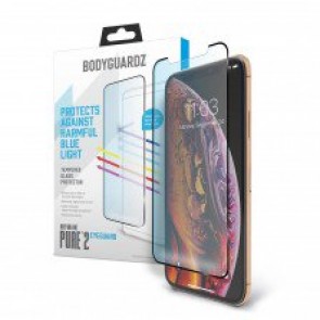BodyGuardz Pure 2 Eyeguard Glass Screen Protector Blue Filter, Apple iPhone X,Xs