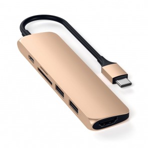 SATECHI TYPE-C Slim Multiport Adapter V2 Gold