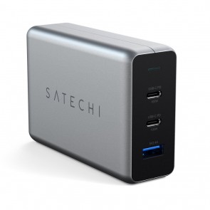Satechi 100W USB-C PD Compact Charger- US ( 2X Type-C / 1 Type-A) (space gray)