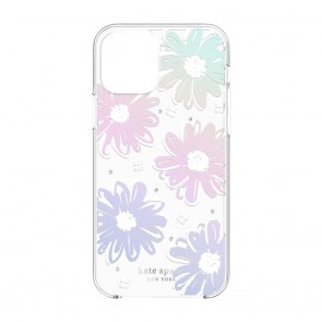 Kate Spade New York Protective Hardshell Case (1-PC Comold) for iPhone 12 Pro Max - Daisy Iridescent Foil/White/Clear/Gems