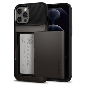 Spigen iPhone 12/iPhone 12 Pro Case Slim Armor Wallet Gunmetal