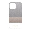 Kate Spade New York Protective Hardshell Case for iPhone 13 - Glitter Block White/Silver Glitter/Gold Glitter/White