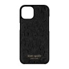 Kate Spade New York Wrap Case for iPhone 13 mini - Leopard Flocked Black/Gold Sticker Logo