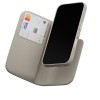 MagEasy Card Folio M Leather Flip Stand Case iPhone 16 Starlight