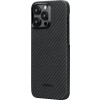 PITAKA MagEZ Case 4 (Black/Grey Twill) 1500D for iPhone 15 Pro Max