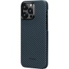 PITAKA MagEZ Case 4 (Black/Blue Twill) 1500D for iPhone 15 Pro Max