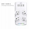 360 Electrical Revolve 24W 4-Outlet Rotating Surge Tap w/ 4 USB-A ports